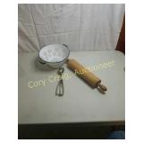 Ice Cream Scoop, Food Strainer, Rolling pin