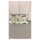 Two German 8 Day Porcelain Kitchen Clocks