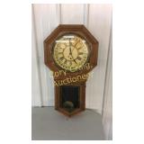 Session Calendar Clock Oak Case Need Restoration
