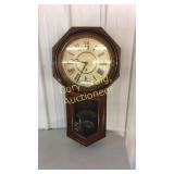 Ansonia 8 Day Time Only Long Drop Wall Clock