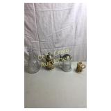 2 Beer Steins, Porcelain Beer Mug, Crystal Glass