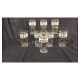 Set of 8 water glasses. Design of pears,