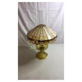 Aladdin Stained Glass Oil Lamp Amber Depression