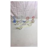 9 Clear Crystal Perfume Bottles