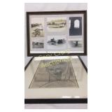 Framed old photographs of steamers and boats.