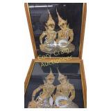 (3) Siamese silk prints in Frames (From Thailand