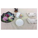 Cobalt Blue, Hand painted leaf dish with f