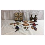 (9) leaded glass handmade sun catchers, (1) Hand