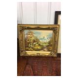 Signed Oil Painting In Ornate Gold Fram 27x23
