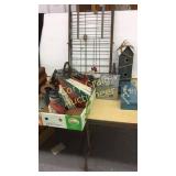 Yard Art, Metal Cart, Wicker Basket,