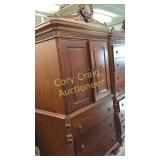 2 piece Armoire with 2 upper shelves and 3