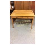 42"w x 26" D x 30" t 2 Drawer Oak Library Table