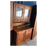 Oak 2 Pcs Step-Back Kitchen Cupboard w/ Drawers,