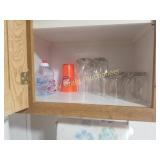 Assorted Glasses, Cornell Plates, Bowls, & Coffee