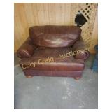 Ashley Brown Leather Chair with Autumn