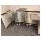 Adjustable bedside/work tables on casters