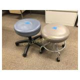 Pair of stools on casters