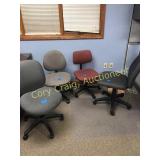 (4) office chairs on casters