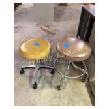 Pair of stools on casters