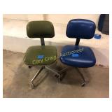 Pair of office chairs on casters