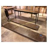 (5) folding tables and small metal desk