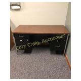 (2) metal desks and bookcase