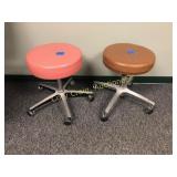 Pair of stools on casters