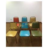 (6) Stack Chairs, retro looking, nice cond.
