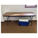 Folding table and cooler