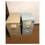(2) metal 2 drawer file cabinets