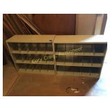 Matching pair of metal file/parts bins