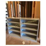 Matching pair of metal bookcases with