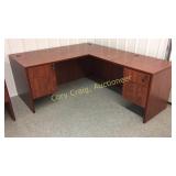 Cherry Finished Corner Office Desk 66"x77" Comes