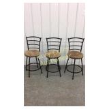 (3) Matching 24" Bar Stools Metal