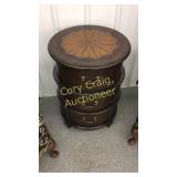 3 Drawer Round Stand w/ Brass Pulls