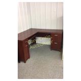 Cherry Finish Corner Office Desk 59 1/2"