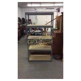 Metal Adjustable Shelf Unit w/ Wood Shelfs 6