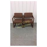 Pr. Arm Chairs Padded Back & Seat