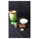 Ceramic Vase, Porcelain Bowl, Marble Egg With