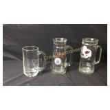 3 Beer Mugs, 1 Illinois, 1 Cardinals Football