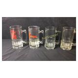 4 Beer Mugs 1 With Slim Jim Advertising, 1 With