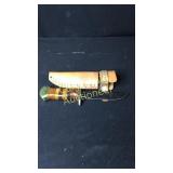 5" Knife with Brass End & Guard, Multi Color