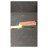 6 5/8" Knife With English Wood Handle Leather