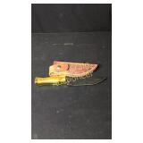 5 1/2" Knife With Wood Handle Leather Sheath