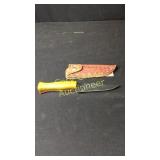 5" Knife With Osage Orange Hedge with Leather