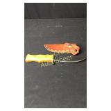 5 1/2" Knife With Wood Handle Leather Sheath
