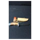 4 3/8" Knife Wood Handle Leather Sheath