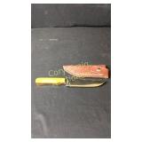 6" Knife Wood Handle Leather Sheath