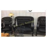 Antique Mahogany 3 Piece Settee Good Condition