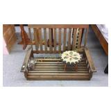 Porch Swing With Chains and Small Stool